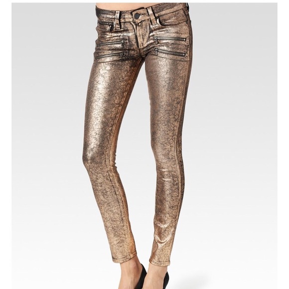 PAIGE Denim - Paige Edgemont Copper Crackle Skinny Jeans 32